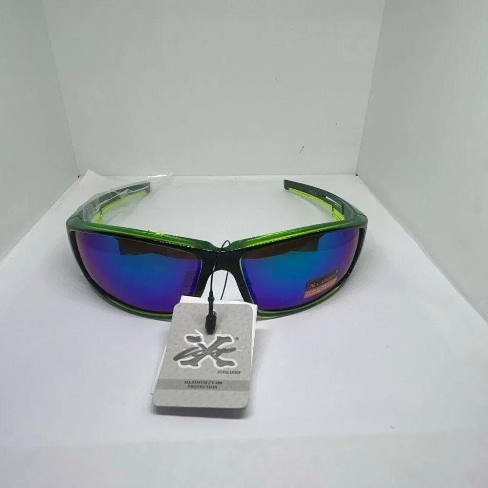X-Loop Mirrored Wraparound Sport Sunglasses UV400 Protection Durable Streetwear